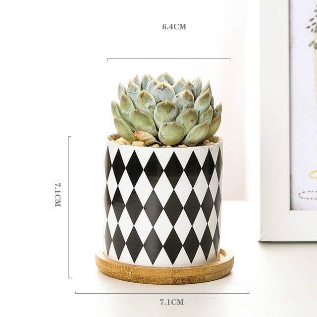 Home Embellish Store Home Decor A with tray Modern Geometric Ceramic Flower Pot - 8 Styles