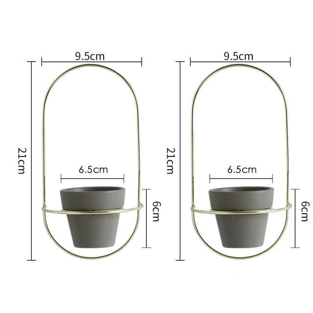 Homelike Decor Store Home Decor F Oval Wall Hanging Flower Pots Metal Stands 2 Pieces - 3 Colors