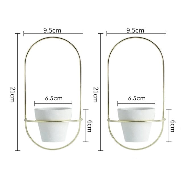 Homelike Decor Store Home Decor G Oval Wall Hanging Flower Pots Metal Stands 2 Pieces - 3 Colors