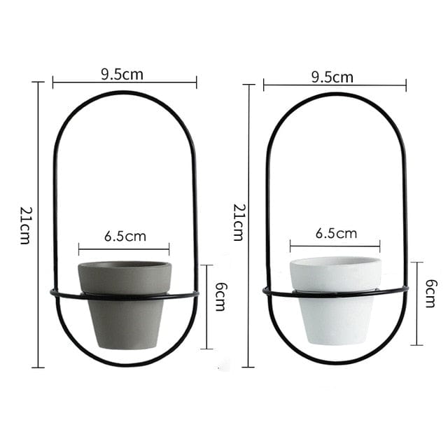 Homelike Decor Store Home Decor H Oval Wall Hanging Flower Pots Metal Stands 2 Pieces - 3 Colors