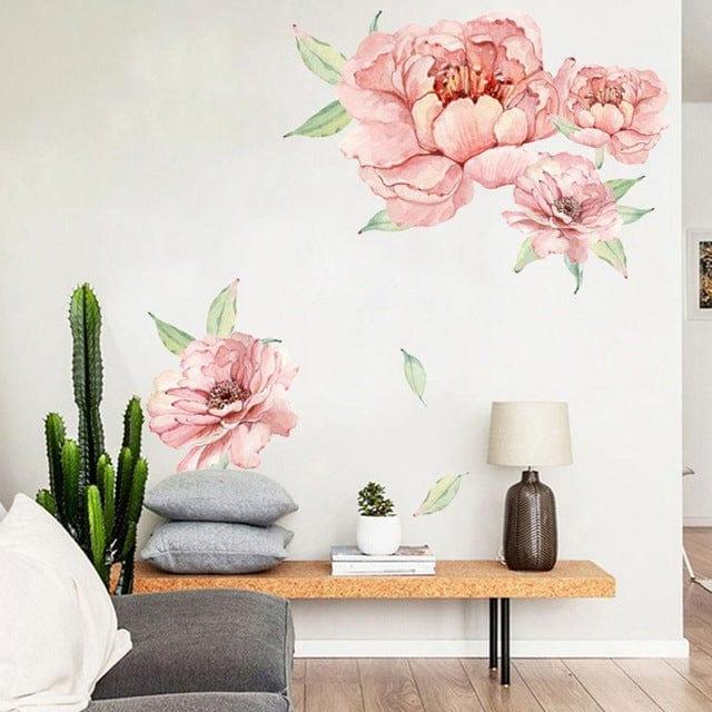 Spruced Roost Home Decor H 71x60cm Palms and Peonies DIY  Vinyl Wall Stickers - 12 Styles