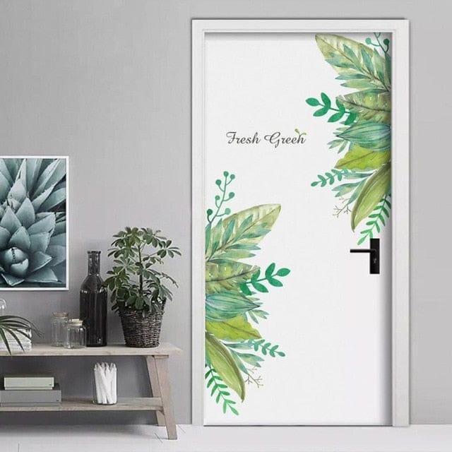 Spruced Roost Home Decor C 50x70cm Palms and Peonies DIY  Vinyl Wall Stickers - 12 Styles