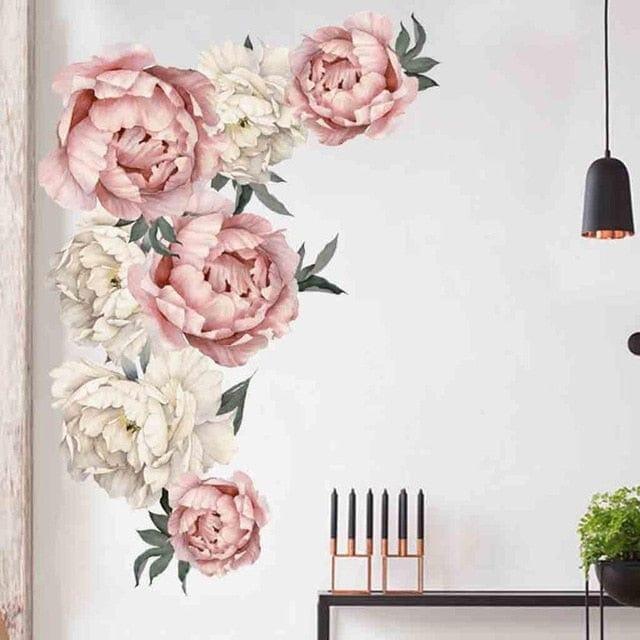 Spruced Roost Home Decor E 60x90cm Palms and Peonies DIY  Vinyl Wall Stickers - 12 Styles