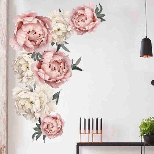 Spruced Roost Home Decor D 40x60cm Palms and Peonies DIY  Vinyl Wall Stickers - 12 Styles