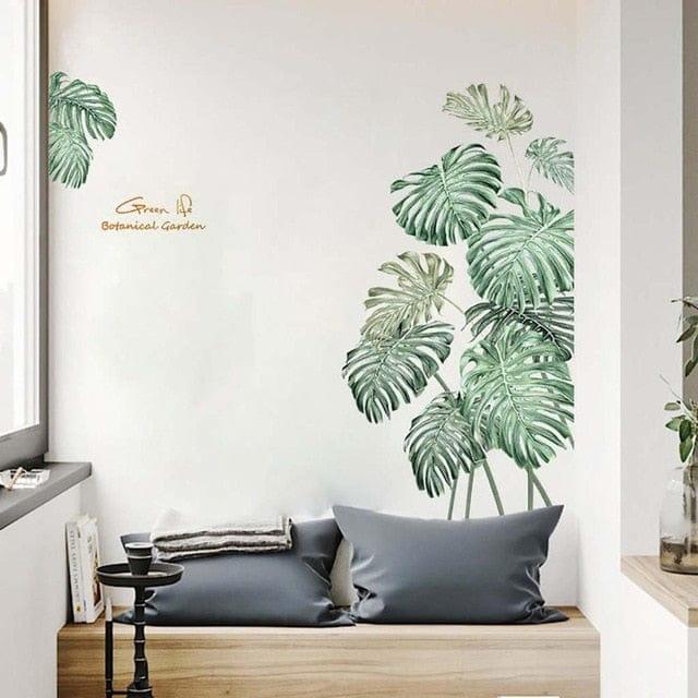 Spruced Roost Home Decor I 90x120cm right Palms and Peonies DIY  Vinyl Wall Stickers - 12 Styles
