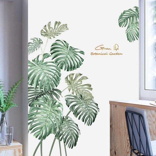 Spruced Roost Home Decor A 90x120cm left Palms and Peonies DIY  Vinyl Wall Stickers - 12 Styles