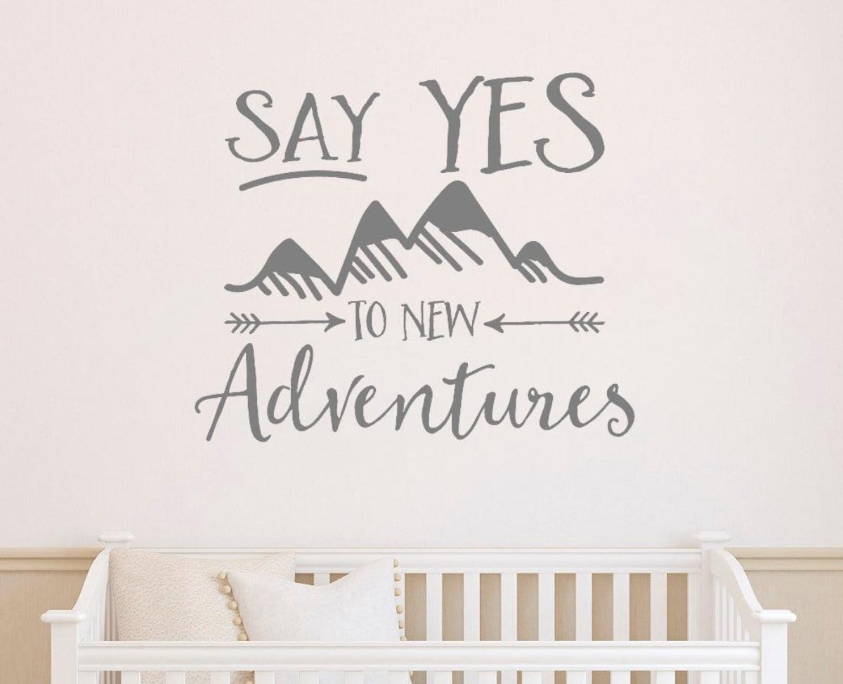 Spruced Roost Home Decor Say Yes to New Adventures  - Vinyl Wall Decal Quote - 2 Sizes
