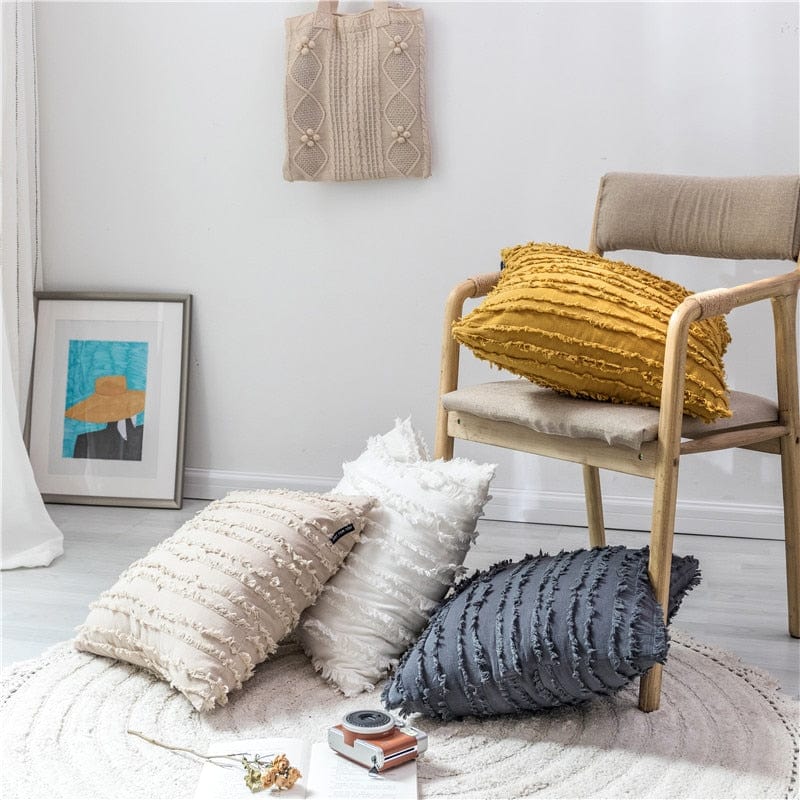 Spruced Roost Home Decor Solid Striped and Soft Pillow Covers - 2 Sizes - 4 Colors