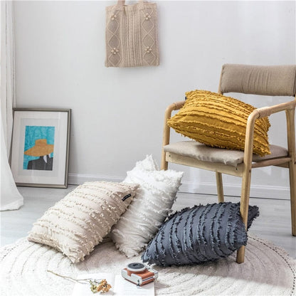 Spruced Roost Home Decor Solid Striped and Soft Pillow Covers - 2 Sizes - 4 Colors