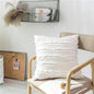 Spruced Roost Home Decor 450mm*450mm / White Solid Striped and Soft Pillow Covers - 2 Sizes - 4 Colors