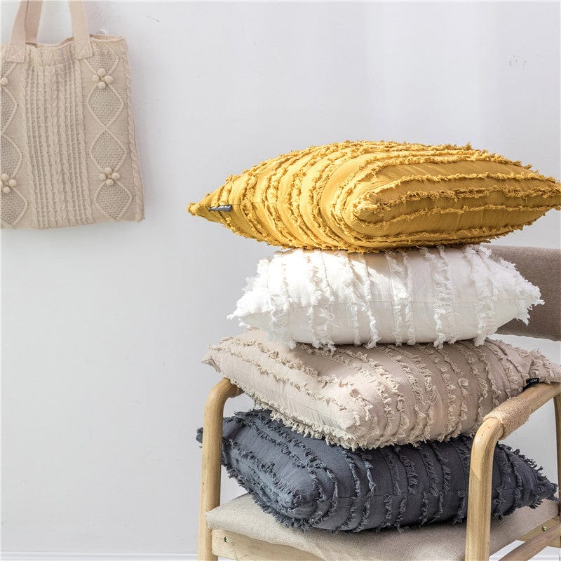 Spruced Roost Home Decor Solid Striped and Soft Pillow Covers - 2 Sizes - 4 Colors