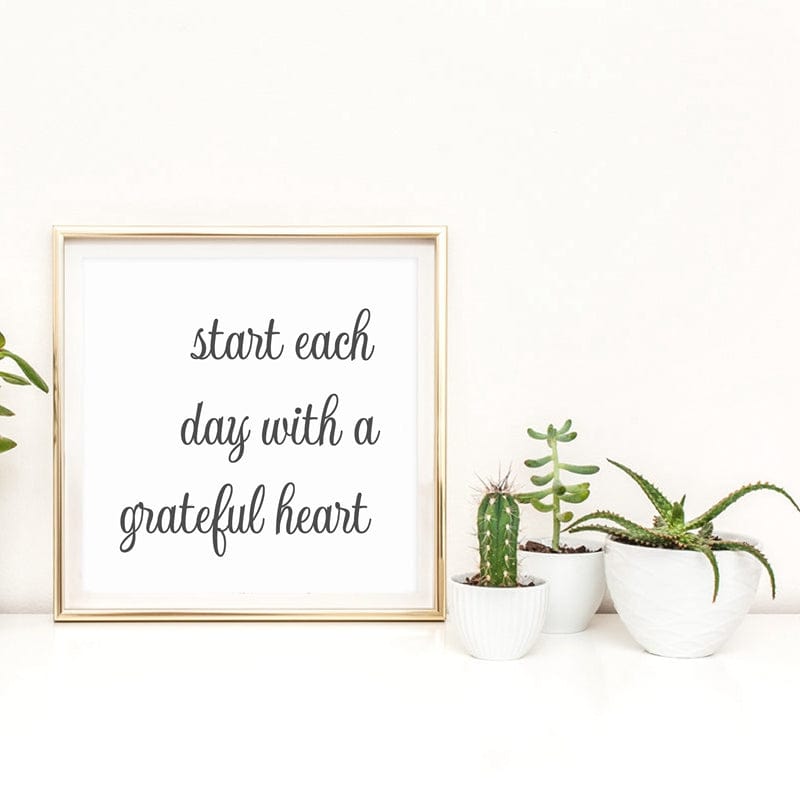 Spruced Roost Home Decor Start Each Day With A Grateful Heart Canvas Farmhouse Print