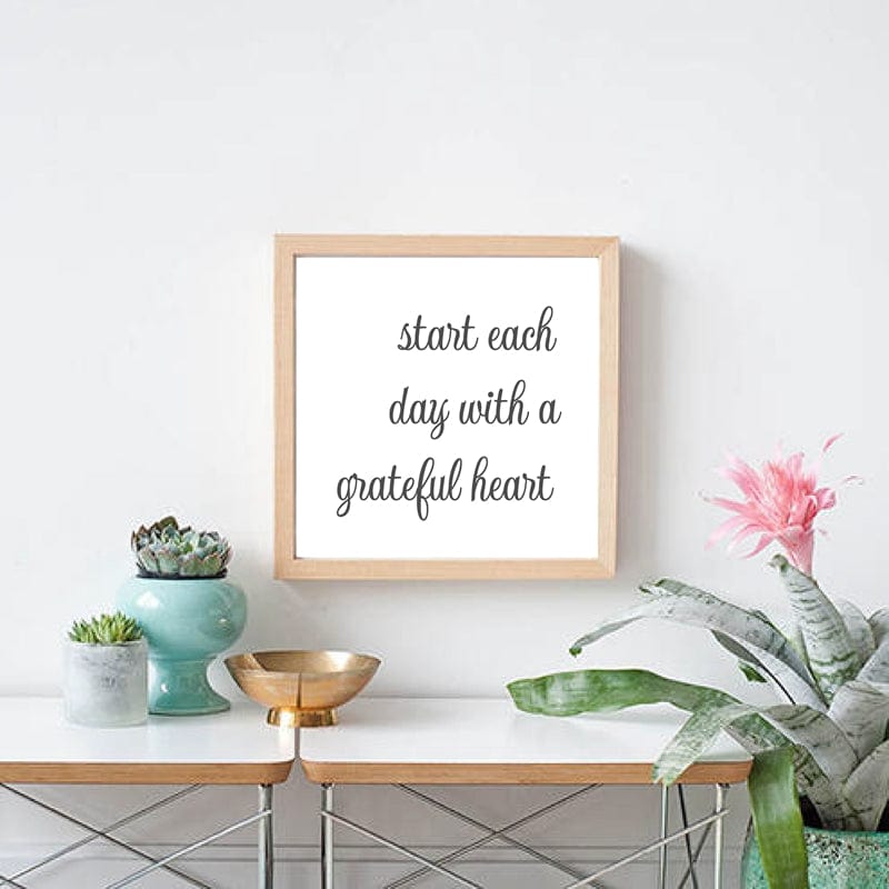 Spruced Roost Home Decor Start Each Day With A Grateful Heart Canvas Farmhouse Print