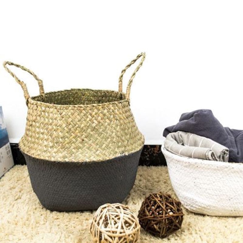 Tools Improving Store Home Decor Woven Bamboo Foldable Storage Baskets - 4 Colors