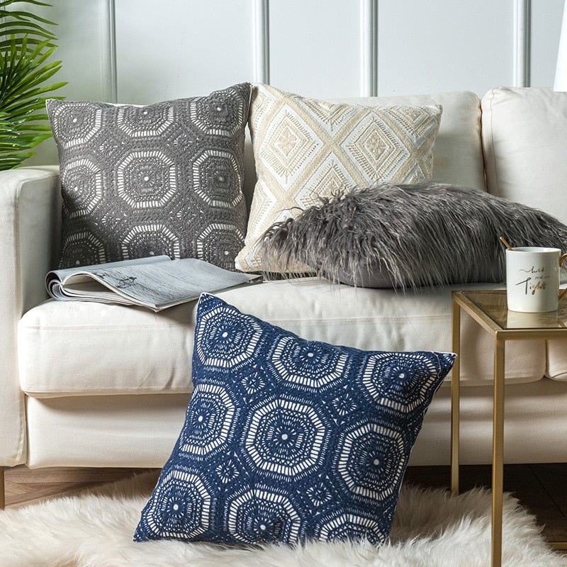 Spruced Roost Home & Garden Embroidered Lace Geometric Pillow Cover - 6 Styles - 1 Size