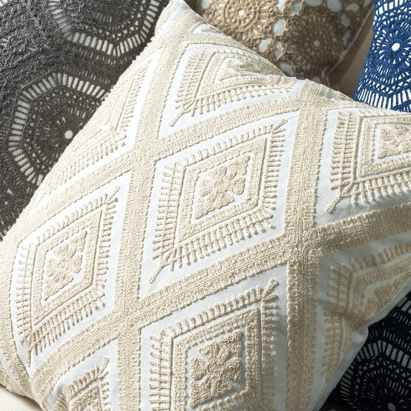 Spruced Roost Home & Garden Embroidered Lace Geometric Pillow Cover - 6 Styles - 1 Size