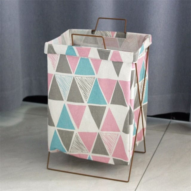 Spruced Roost Home & Garden Big triangle / 43X30X23CM Geometric Fabric Laundry Basket Hamper - 7 Styles