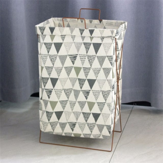Spruced Roost Home & Garden Small triangle / 43X30X23CM Geometric Fabric Laundry Basket Hamper - 7 Styles