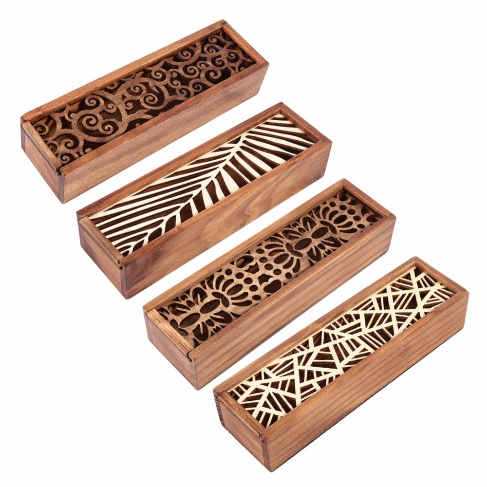 Spruced Roost Home & Garden Hollow Laser cut Wood Pencil Case Storage Box Creative Students 4 Designs