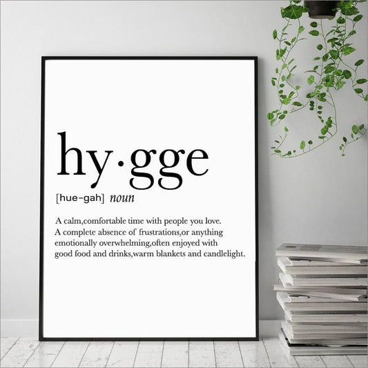 Spruced Roost Home & Garden Hygge Printed Canvas Definition Wall Art - 8 Sizes