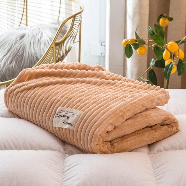 Spruced Roost Home & Garden Type 5 / 200x230cm Soft Flannel Corduroy Throw Blanket - 6 Sizes - 7 colors