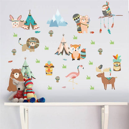 Oberlo Home & Garden Western Animal Tribal Wall Stickers For Kids Rooms