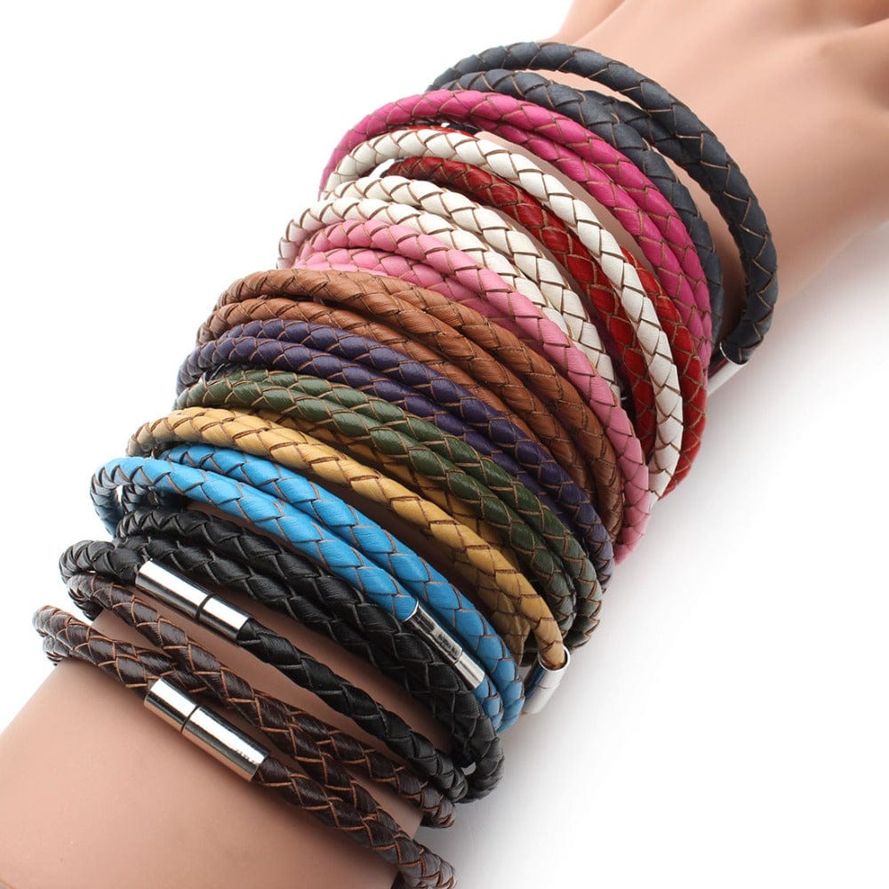 Spruced Roost Jewelry Braided Leather Magnetic Clasp Bracelet