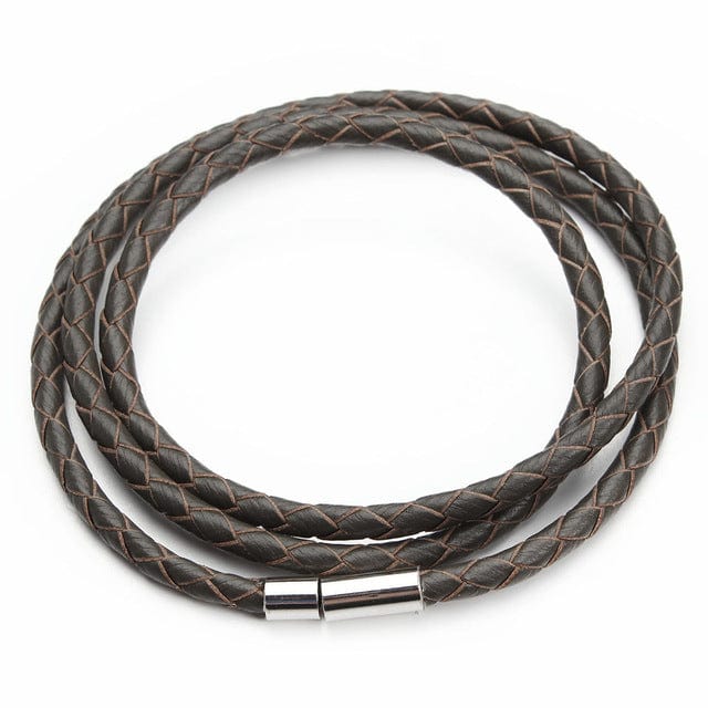 Spruced Roost Jewelry Gray Braided Leather Magnetic Clasp Bracelet