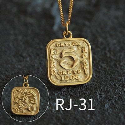 OriginaIngenu Official Store Jewelry RJ-31 / About 45 CM Coin Pendant Charm Necklaces - 39 Styles
