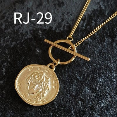 OriginaIngenu Official Store Jewelry RJ-29 / About 45 CM Coin Pendant Charm Necklaces - 39 Styles