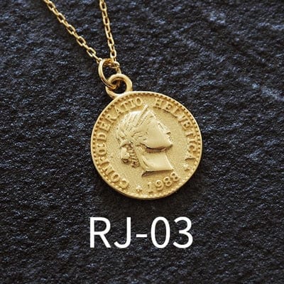 OriginaIngenu Official Store Jewelry RJ-03 / About 45 CM Coin Pendant Charm Necklaces - 39 Styles