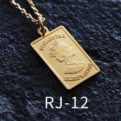 OriginaIngenu Official Store Jewelry RJ-12 / About 45 CM Coin Pendant Charm Necklaces - 39 Styles