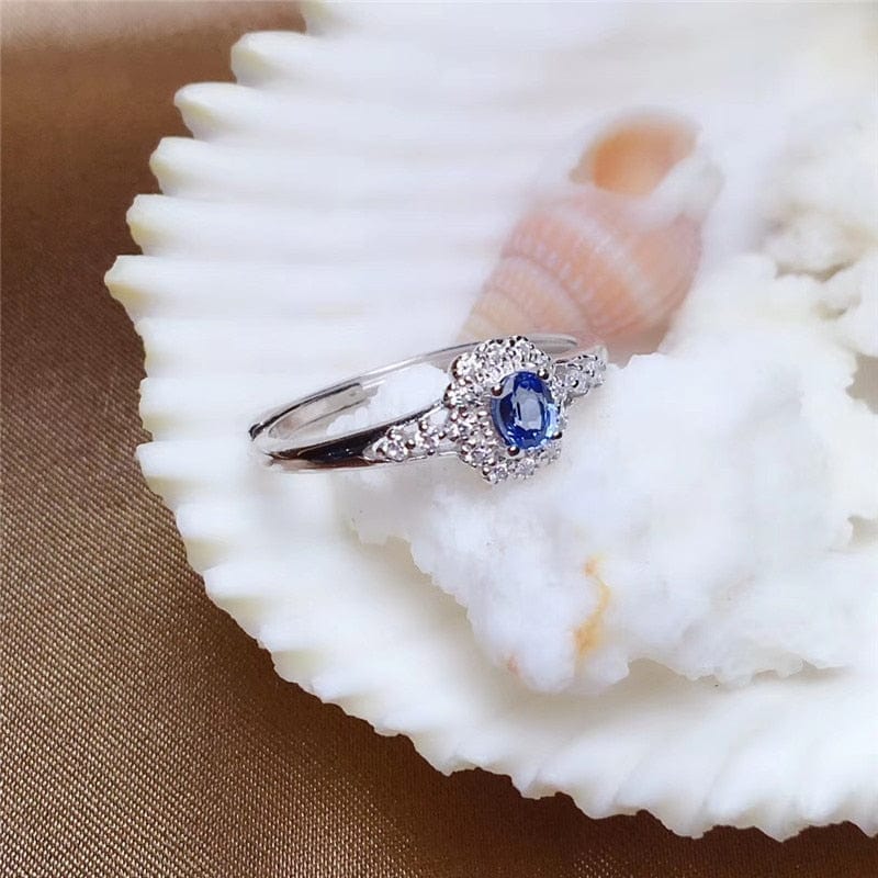 Spruced Roost Jewelry Genuine Natural Sapphire S925 Sterling Silver Ring - Sz 4-12