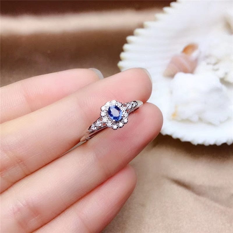 Spruced Roost Jewelry Genuine Natural Sapphire S925 Sterling Silver Ring - Sz 4-12