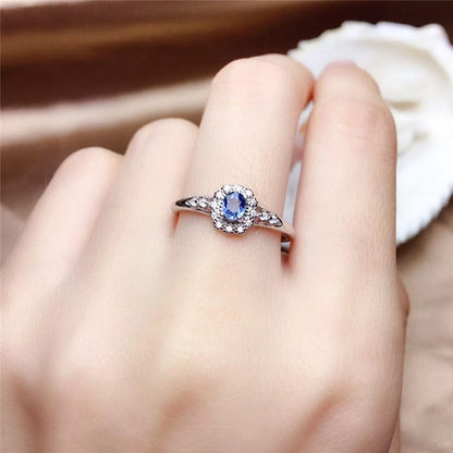 Spruced Roost Jewelry Genuine Natural Sapphire S925 Sterling Silver Ring - Sz 4-12