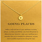 Spruced Roost Jewelry Gold Need Card Going Places - Gold Compass Pendant Choker Necklace