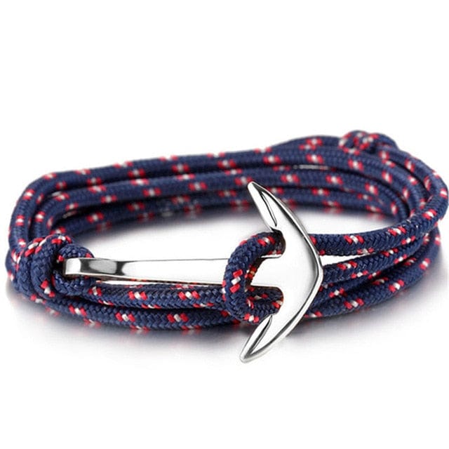 Spruced Roost Jewelry q026 Nylon Rope Hook & Anchor Bracelet