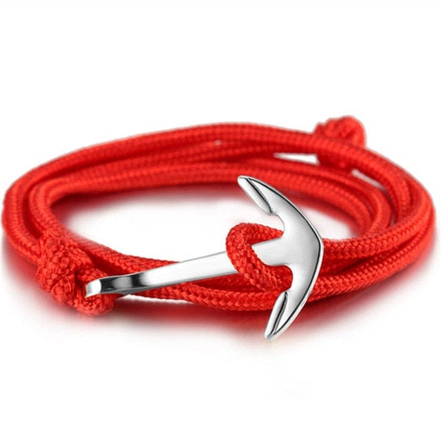 Spruced Roost Jewelry q023 Nylon Rope Hook & Anchor Bracelet