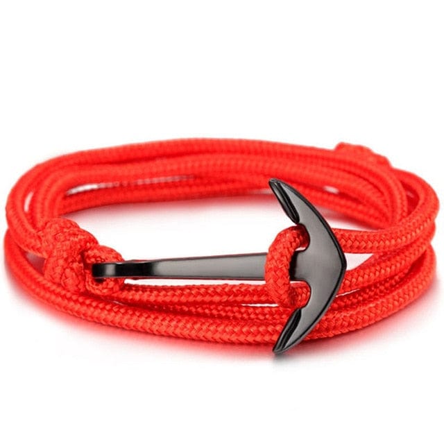 Spruced Roost Jewelry q03 Nylon Rope Hook & Anchor Bracelet