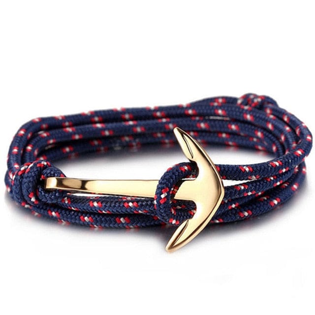 Spruced Roost Jewelry q016 Nylon Rope Hook & Anchor Bracelet