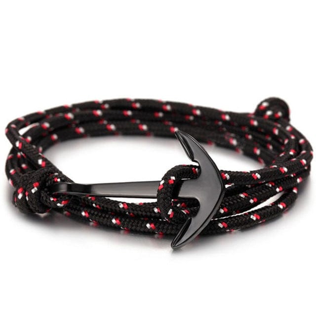 Spruced Roost Jewelry q05 Nylon Rope Hook & Anchor Bracelet