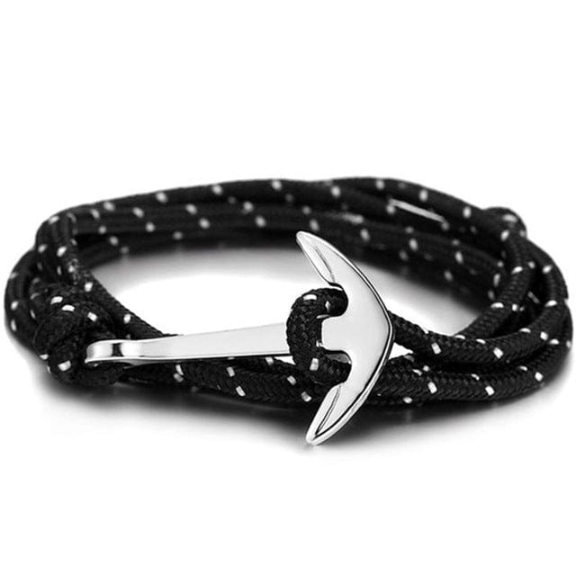 Spruced Roost Jewelry q024 Nylon Rope Hook & Anchor Bracelet