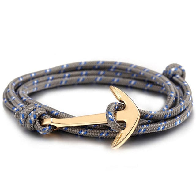 Spruced Roost Jewelry q017 Nylon Rope Hook & Anchor Bracelet