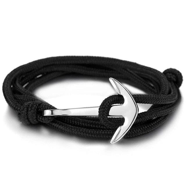 Spruced Roost Jewelry q021 Nylon Rope Hook & Anchor Bracelet