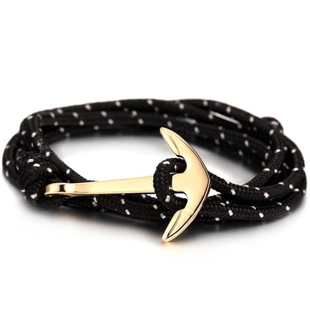 Spruced Roost Jewelry q014 Nylon Rope Hook & Anchor Bracelet