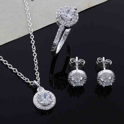 A Always Romantic Store Jewelry Set Elegant Zircon Jewelry 925 Sterling Silver - Set