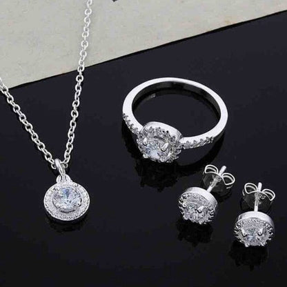 A Always Romantic Store Jewelry Set Elegant Zircon Jewelry 925 Sterling Silver - Set