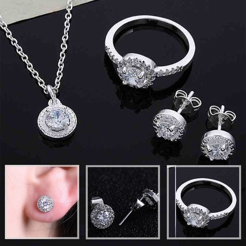 A Always Romantic Store Jewelry Set Elegant Zircon Jewelry 925 Sterling Silver - Set