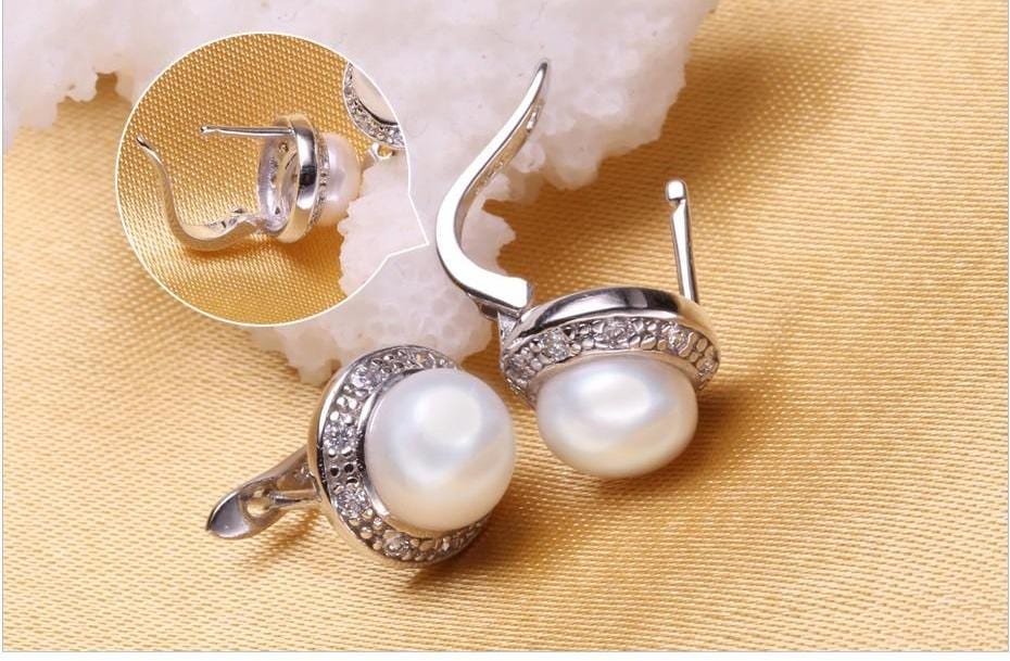 Spruced Roost Jewelry Sets .925 Silver Freshwater Pearl Jewelry Set Necklace, Earrings, Ring