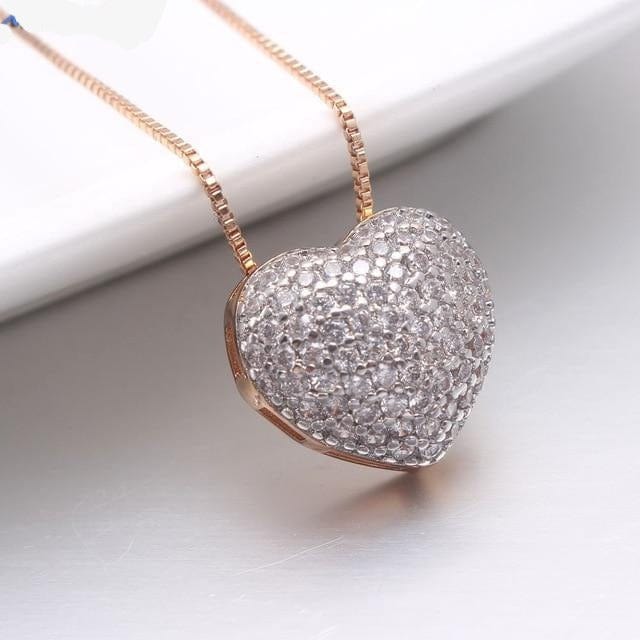 Fashion's Jewelry Jewelry Sets One Necklace Love Heart Zircon Necklace or Earrings
